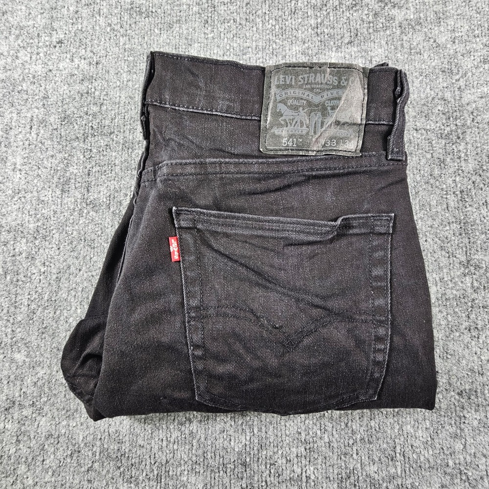 Levi's 541 Athletic Taper Jeans Men's 33x34 Faded Black Denim Tapered Leg